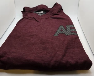 American Eagle Medium Flex Shirt Maroon  White A/E accent - Picture 1 of 6