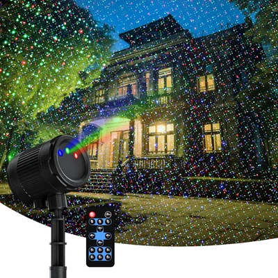 Christmas Laser Lights Projector Outdoor,3 Color Blue Red Green Sparkling Stars - Image 1 of 4