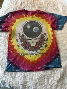 Camiseta De Colección 1992 Grateful Dead Azul Líquido Tie Dye Space Your Face Hombres Pequeña - Imagen 1 de 9