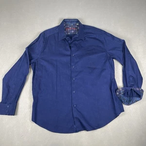 Robert Graham Short 2XL dunkelblau Button Down Langarm Baumwolle - Bild 1 von 11