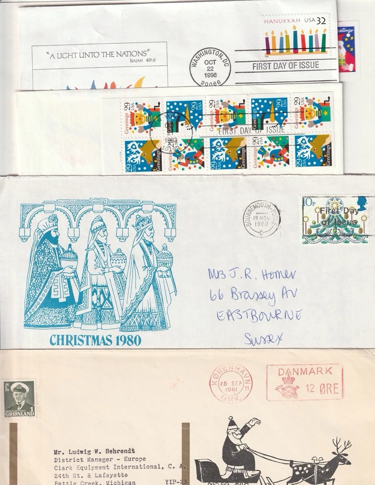 (5) WORLDWIDE FIRST DAY OF ISSUE CHRISTMAS COVERS - Image 1 of 3