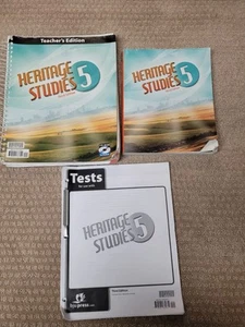 BJU Press Heritage Studies 5 LOT 3rd edition: Student text, Tests, Teacher Book - Picture 1 of 6