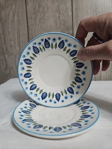 MARCREST Swiss Alpine solo PLATILLOS redondos, juego de 2, azul/verde 5,75"d años 60 de colección - Imagen 1 de 17