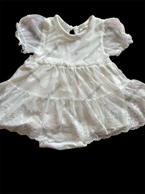 Body H&M Marfil Encaje Cubierto Algodón Orgánico Tejido Falda-3 Meses Foto 1 de 4