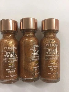 3 X L'OREAL True Match Super-Blendable Bronze Glow Warm Deep Bronze W 6-7-8. - Picture 1 of 6