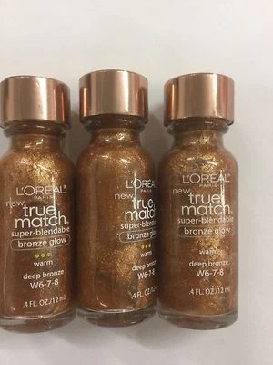 3 X L'OREAL True Match Super-Blendable Bronze Glow Warm Deep Bronze W 6-7-8. - Image 1 of 4