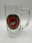 USMC Marine Corps Emblem Glass 12 oz Beer Mug