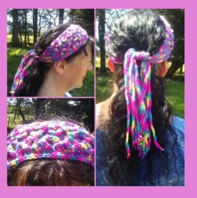 Fabulous Beaded Crochet Head Band, hair band,  hippy, boho, festival ware,  - Image 1 of 4