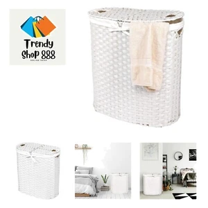 Premium Handwoven Portable Laundry Bin Basket with Carrying Handles, Househol... - Picture 1 of 10