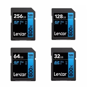 Lexar Professional 800x 32GB 64GB 128GB 256GB SDHC SD Card UHS-I 120MB/s C10 4K - Picture 1 of 22