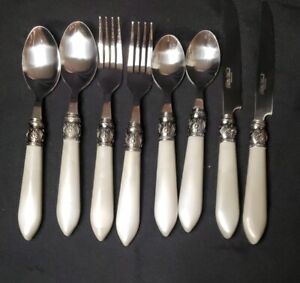 Pioneer Woman Flatware 8 Pieces Cowgirl Lace Linen Stainless Fork Spoon Knife 