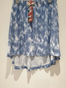 💖 LEE COOPER 💞 Blue AOP Tie Blue Dye Kids Skirt Size 13 SUMMER Fit size 10 - Picture 1 of 3