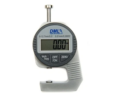 DML 12.7mm 0.5" Inch Digital Pocket Thickness Gauge 0.01mm Resolution