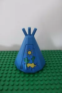 Vintage Duplo blau Tipi Big Chief Set 2436 Indianer Südwest Büffel - Bild 1 von 2
