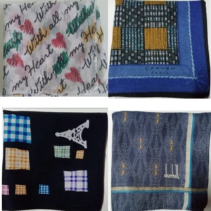 LOT OF 4 HANDKERCHIEF VINTAGE COTTON SCARF HANKY - Picture 1 of 5