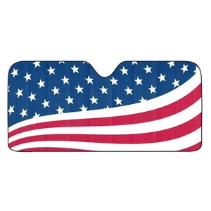 American Flag USA Auto Sun Shade [NEW] Car Truck Window Reflective Cover 59x27 - Picture 1 of 1