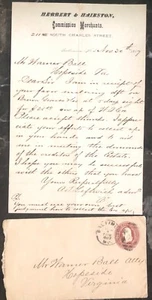 1887 Baltimore MO USA Advertising Cover Commission Merchants Herbert Hairston - Picture 1 of 5