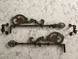 Paar Jugendstil erweiterbare Blumenmuster aus Gusseisen Schaukelarme - Bild 1 von 3