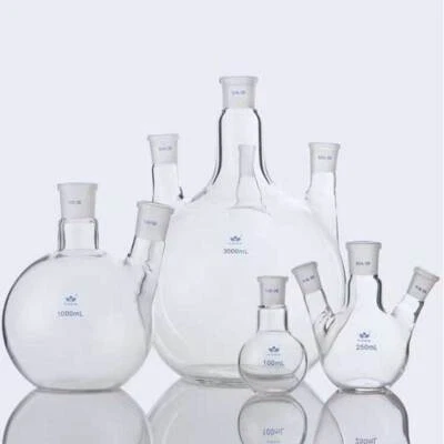 25ml - 1000ml Flat Bottom Boiling Flask w/ Standard Joints Laboratory Supply - Image 1 of 4