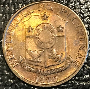 HIGH GRADE AU 1970 PHILIPPINES 5 SENTIMOS COIN-MAY613 - Picture 1 of 2