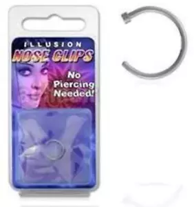 Illusion/fake nose piercing ring hoop silver body jewellery non no piercing - Picture 1 of 1