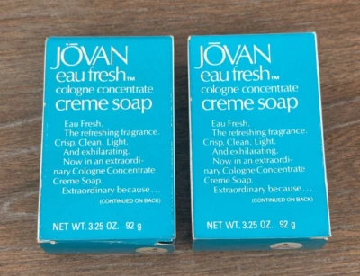 VINTAGE 1977-78 Jovan Eau Fresh Cologne Concentrate Creme Soap 2 Bars RARE