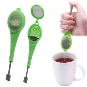 TEESIEB MIT PRESSFUNKTION Gewürzsieb einfach befüllen Infuser Filter Kräuter NEU - Bild 1 von 5