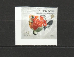 SINGAPORE 2019 GOLDFISH 1ST LOCAL TELESCOPE EYE PEARLSCALE BOOKLET 1 STAMP MINT - Picture 1 of 3