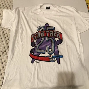 Vintage Screen Stars Label STAR TREK 25th Anniversary XL Shirt William Shatner - Picture 1 of 7