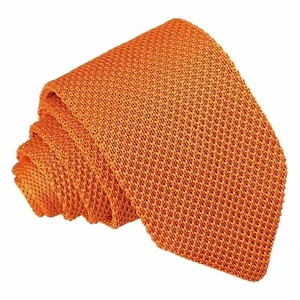 Corbata delgada de punto liso informal para hombre mandarina de DQT - Imagen 1 de 2