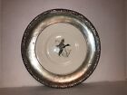 FRANK WHITING MALLARD DUCK PLATE WITH STERLING SILVER RIM 9 INCHES