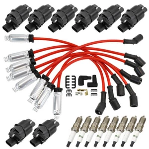 8pcs Round Ignition Coil Spark Plug Wire For GMC Chevy Silverado 1500 5.3L 6.2L - Picture 1 of 10