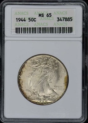 1944 50C Walking Liberty Half Dollar ANACS MS65 - Image 1 of 2