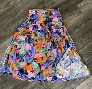Maxi Falda Para Mujer Abel the Label Floral Colorida Tropical Para Mujer Talla L Pull On - Imagen 1 de 3