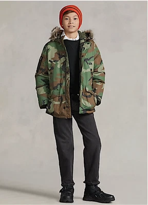 $195 NWT Polo Ralph Lauren Big Boys Camo Water-Resistant Down Parka  XL ( 18-20) - Image 1 of 4
