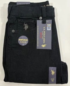 US Polo Assn Boys Pants 10 Black Jeans 5 Pocket Straight - Picture 1 of 6
