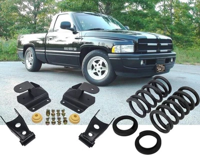 Street Edge Lowering 94-99 Dodge Ram 1500 Std Cab 3" Delantero 4" Trasero Kit Drop Foto 1 de 3