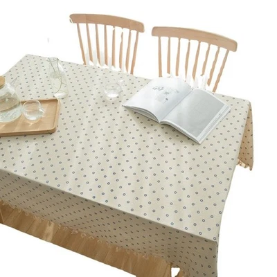 Daisy Print Tablecloth Polyester Cotton Tablecloth Charming Table Protection - Image 1 of 4