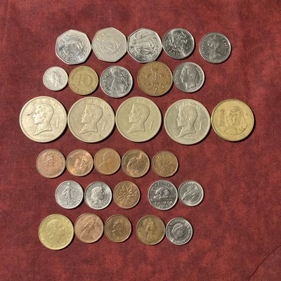 30 Various Foreign Coins- 20 Pictured & Listed - Circulated/UNC-(Finding + Add) - Image 1 of 4