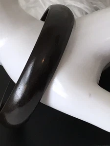 Vintage 50’s Dark Black Bakelite Bangle Bracelet 8” - Bild 1 von 10