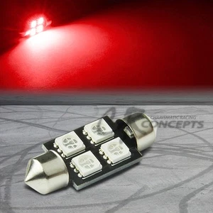 4 SMD 4SMD 11x36MM 5050 ROJO BRILLANTE LED CUÑA INTERIOR CÚPULA BOMBILLA/MAPA/PANEL - Imagen 1 de 1