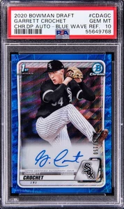 2020 Bowman Draft Garrett Crochet Blue Wave Auto /150 PSA 10 RC LOW POP #CDAGC - Picture 1 of 2