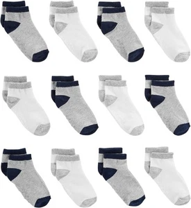 Simple Joys by Carter's Baby Boys' 12-Pack Socks 2-3T, Grey/Navy/White - Picture 1 of 4