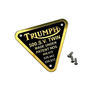 Brass Timing Cover Patent Plate Triumph 500cc side valve models, SV Twin BC43678 - Picture 1 of 1