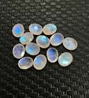 Natural White Rainbow Moonstone Oval Briolette Cut Loose Gemstone 4X6mm To 6X8mm