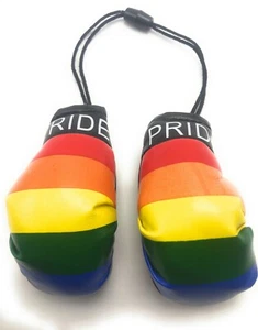 Rainbow Pride Flag Mini Boxing Gloves - New, One Pair Attach to Backpacks - Picture 1 of 2