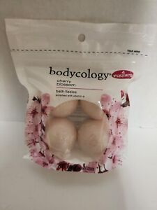 Bodycology Bath Fizzies, Cherry Blossom, 4 Ct., Enriched with Vitamin E, New