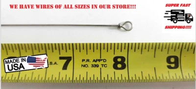 55pcs -8" /.036  Looped Wire Shafts - Stainless Steel - Make your own spinners - Image 1 of 4