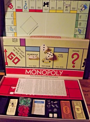 Jogo de tabuleiro Monopoly nº. A9 Parker Brothers Classic 1961 versão em inglês bom! - Imagem 1 de 4