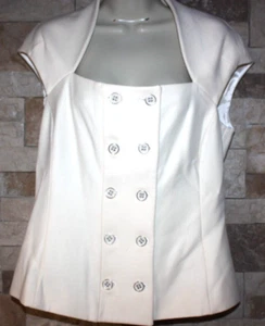 Chaleco de lana blanca de doble pecho para mujer Anne Fontaine ""Lauren"" - talla 42 UE - Imagen 1 de 6